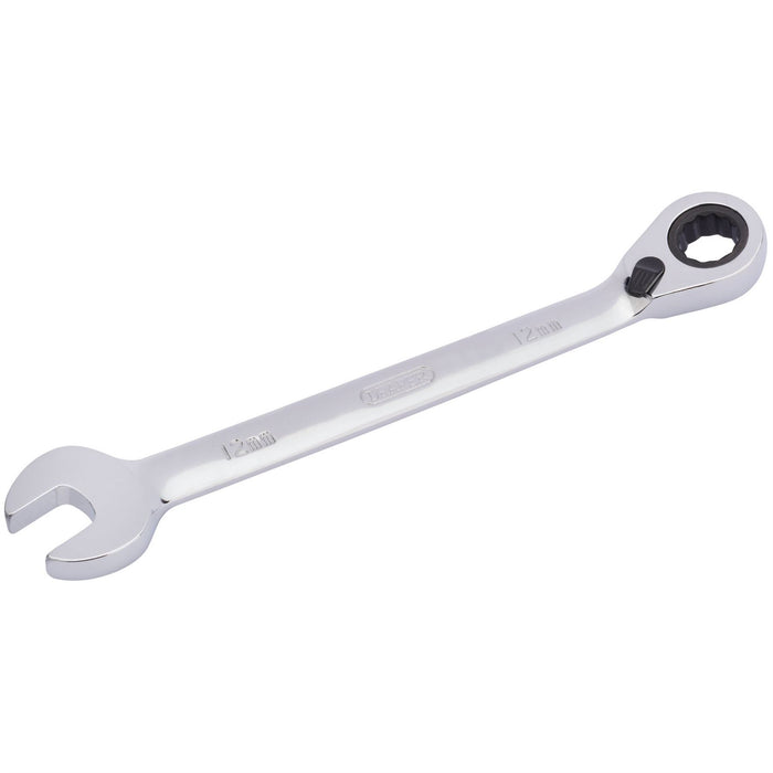 Draper HI-TORQ Metric Reversible Ratcheting Combination Spanner, 12mm Draper  - Dynamic Drive