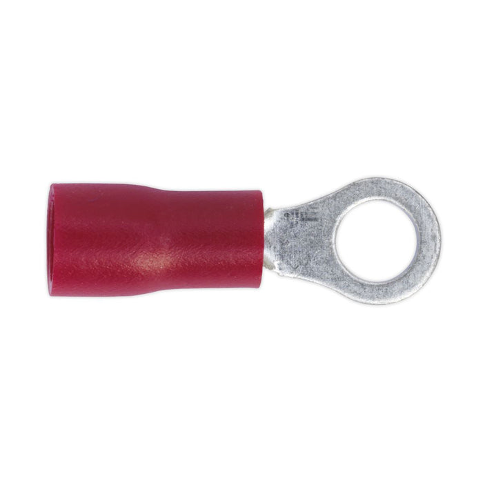 Sealey Easy-Entry Ring Terminal 4.3mm (4BA) Red Pack of 100 RT24