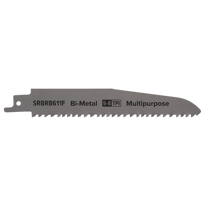 Sealey Reciprocating Saw Blade Multipurpose 150mm 5-8tpi Pack of 5 SRBRB611F