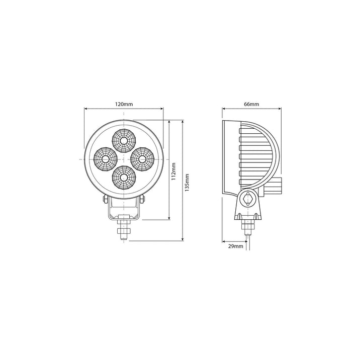 Ring Tm 4 Led Flood Work Lamp 12/24V - RCV9594