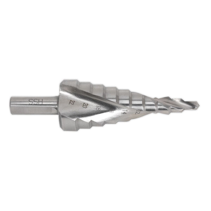 Sealey HSS M2 Step Drill Bit 4-22mm Spiral Flute Sealey  - Dynamic Drive