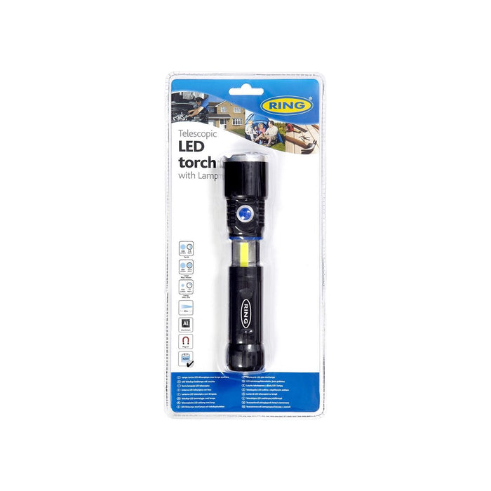 CCA Ring Telescopic LED Torch with Lamp - RT5195