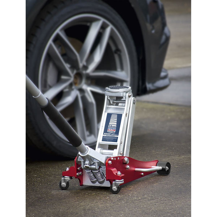 Sealey Trolley Jack 1.5 Tonne Low Profile Aluminium Rocket Lift RJA1550