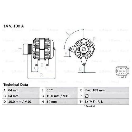 Bosch Reman Alternator 0986083410