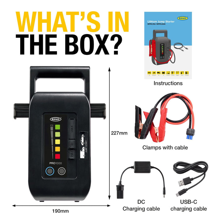 Pro Lithium Jumpstarter 12V 1000A