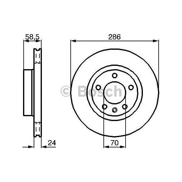 Bosch Brake Discs Pair fits Vauxhall Omega - 2.0 - 94-99 0986478594