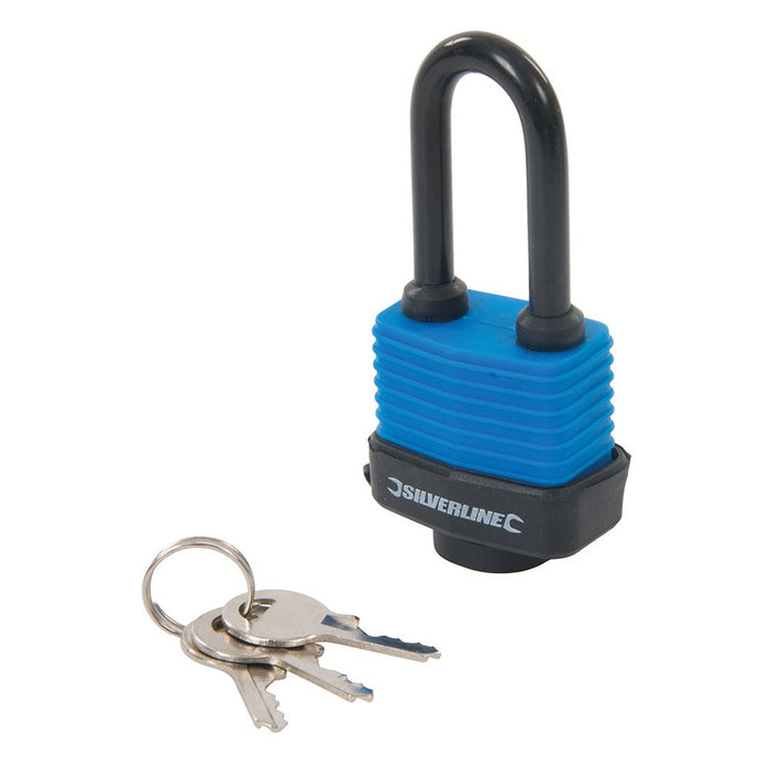 Silverline Weather-Resistant Padlock Long Shackle 48mm