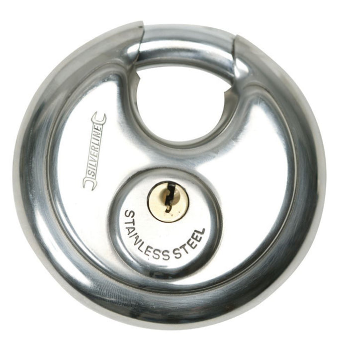 Silverline Stainless Steel Disc Padlock 70mm 292707