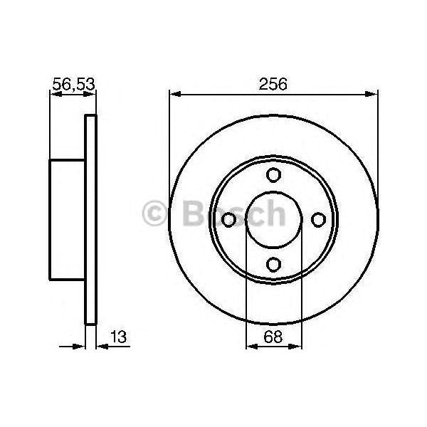 Bosch Brake Discs Pair fits Audi 80 TDi - 1.9 - 91-95 0986478130