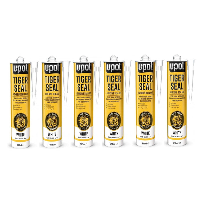 6x Upol Tiger Seal White 310ml Polyurethane Adhesive Sealant TIG/BW New U-POL