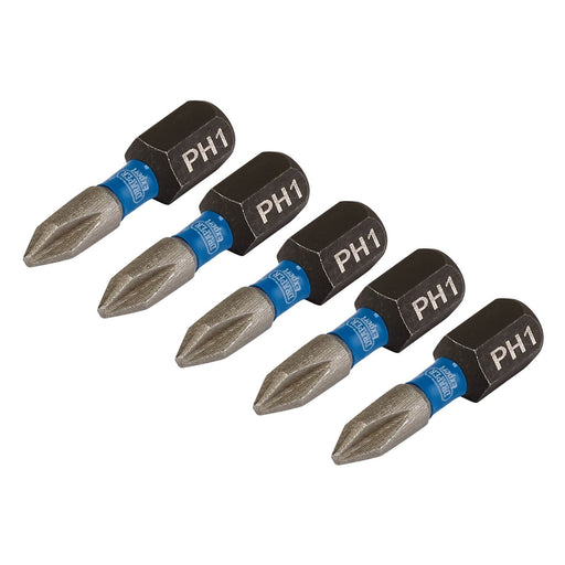 Draper Expert Cross Slot/PH Type Impact Screwdriver Bits, No.1 x 25mm, 1/4" Hex Draper  - Dynamic Drive