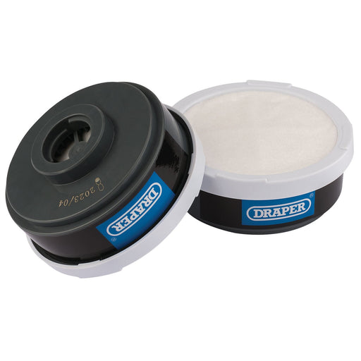 Draper Spare A1P2 Filters (2) for Combined Vapour and Dust Respirator 03030 Draper  - Dynamic Drive