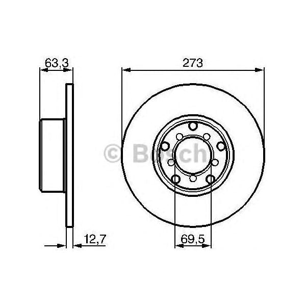 Bosch Brake Discs Pair fits Mercedes-Benz 200 280 SE|SEL - 2.8 - 68-72