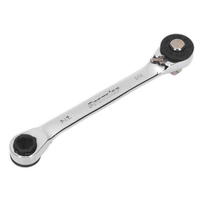 Sealey Ratchet Spanner 1/4"Hex x 5/16"Hex Drive with 1/4"Sq Drive Adaptor AK6967