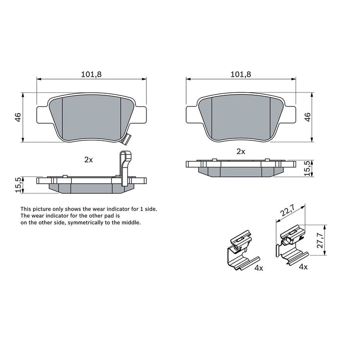 Genuine Bosch Brake Pad Set Bp939 0986424798