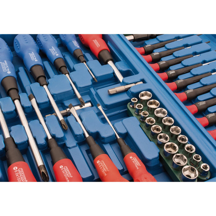 Draper Screwdriver, Socket and Bit Set, Blue (70 Piece) 40850