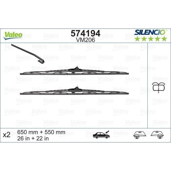 Valeo Wiper Blades Kit 574194 Automotive Part fits Mercedes Valeo  - Dynamic Drive