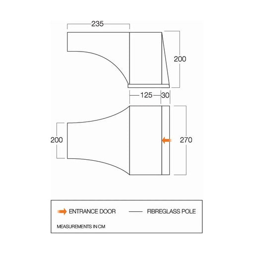 Vango Earth Universal Side Awning - SentEco - TA007 Moroccan Blue Vango  - Dynamic Drive