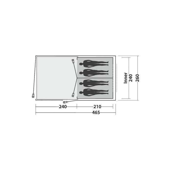 Easy Camp Galaxy 400 Steel Blue 4 Berth Pole Tent Easy Camp  - Dynamic Drive