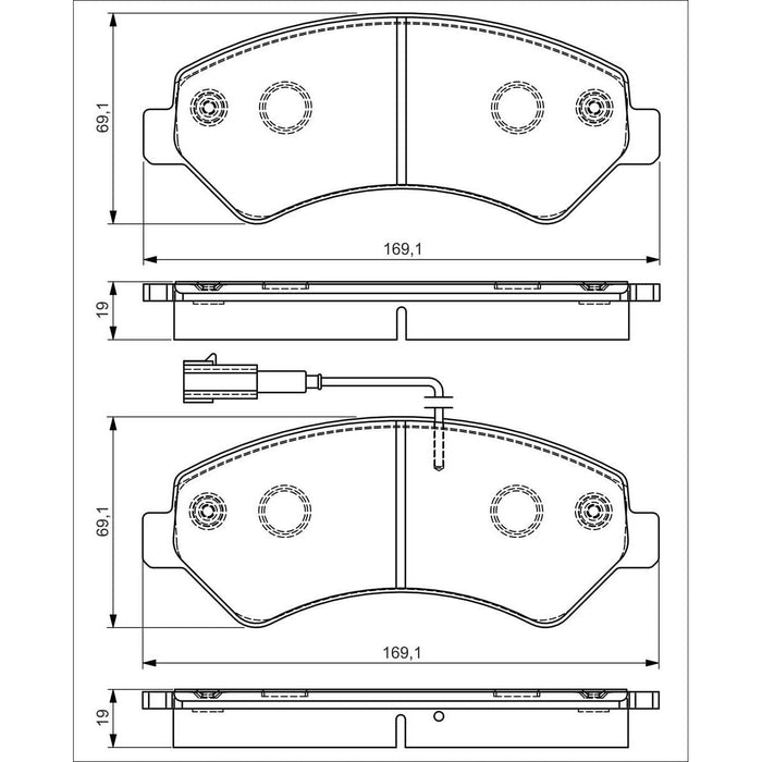 Bosch Brake Pad Set Bp1529 fits Ford Transit Connect TDCi - 1.8 - 02-13 09864950