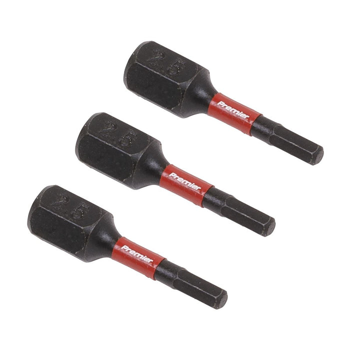 Sealey Hex 2.5mm Impact Power Tool Bits 25mm 3pc AK8210 Sealey  - Dynamic Drive