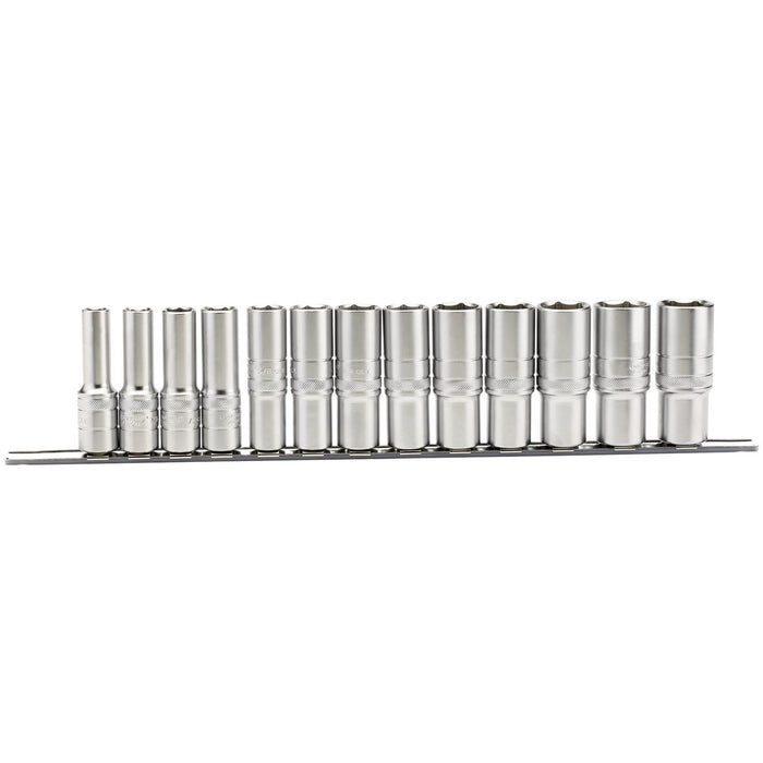 Draper Imperial Deep Socket on a Metal Rail, 1/2" Sq. Dr. (13 Piece) 16500