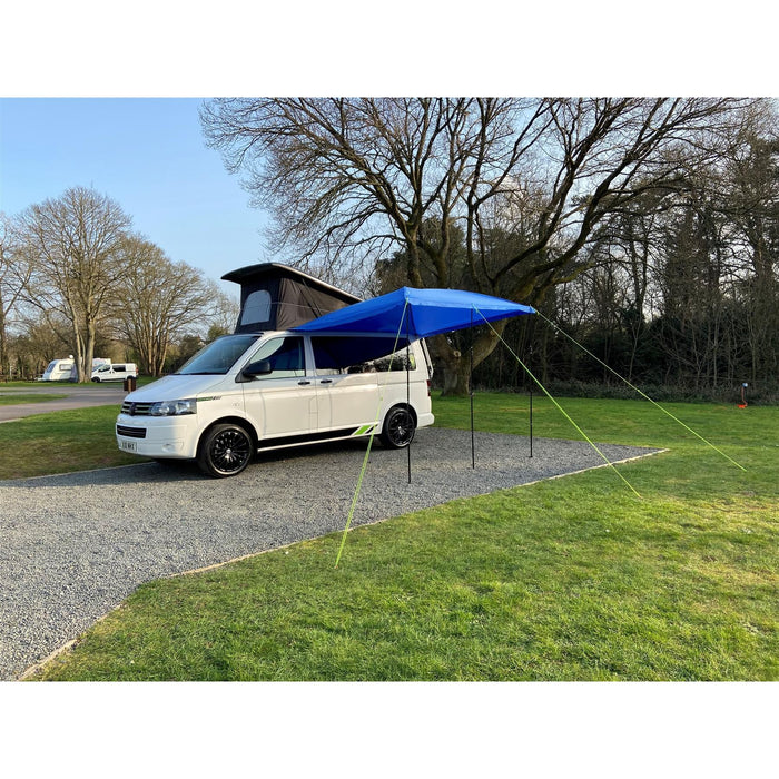 Campervan Awning Sun Canopy Sunshade Motorhome for 4 or 6mm Rail Blue T4 T5 T6 Maypole  - Dynamic Drive