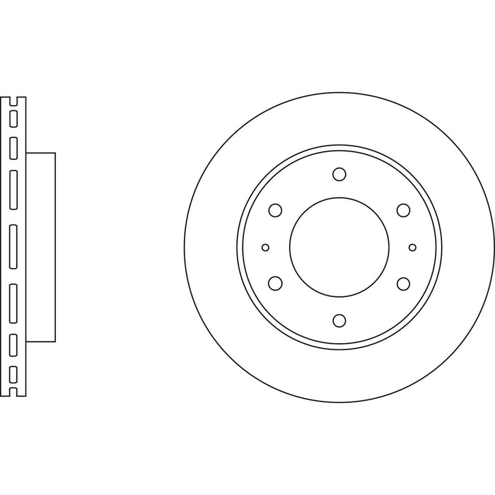 Genuine APEC Front Brake Disc & Pads Set Vented for Mitsubishi L200 / Triton