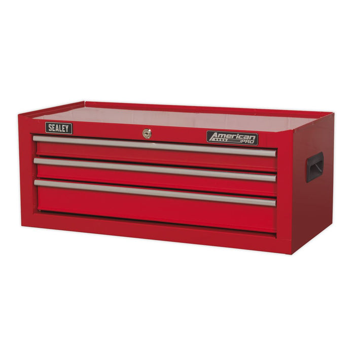 Sealey Mid-Box 3 Drawer with Ball-Bearing Slides Red AP223 Sealey  - Dynamic Drive