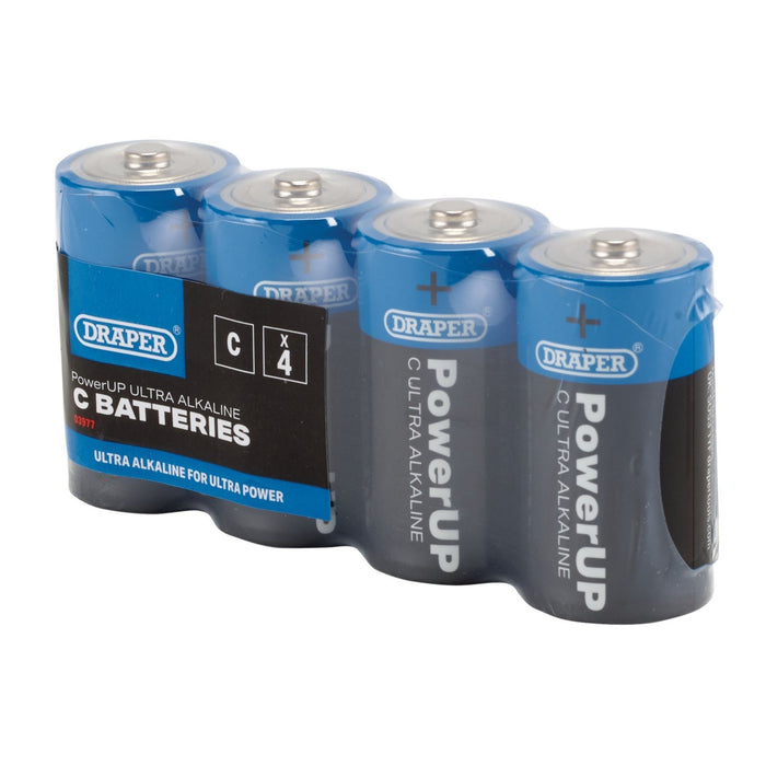 Draper PowerUP Ultra Alkaline C Batteries (Pack of 4) 03977 Draper  - Dynamic Drive