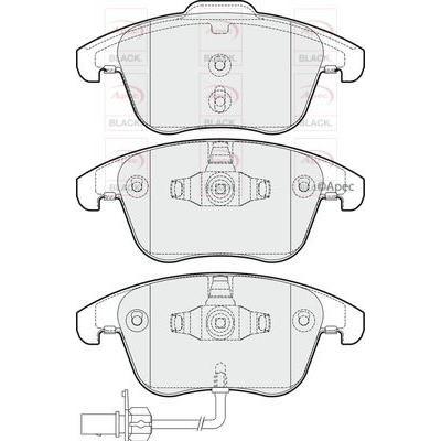 APEC Black Brake Pads (Front) (R90) PAD1651B fits Audi A4 Allroad A4 A4 Allroad Apec Black  - Dynamic Drive