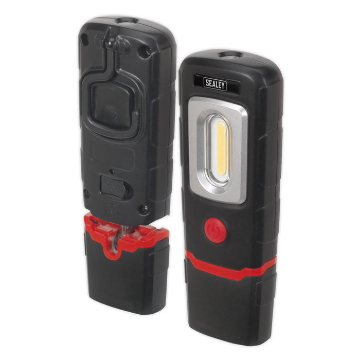 Sealey Rechargeable 360 Inspection Light 3W COB & 1W SMD LED Black Lithium-Polym Sealey  - Dynamic Drive