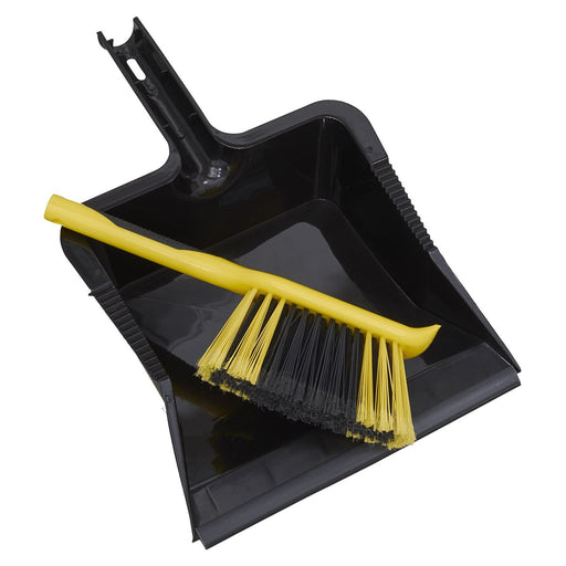 Sealey Bulldozer Yard Dustpan & Brush Set BM04HX Sealey  - Dynamic Drive