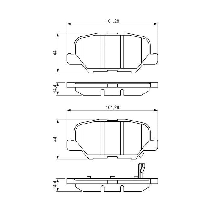 Bosch Brake Pad Set Bp1650 fits Mitsubishi Outlander Plug-in Hybrid - 2.0 - 15-