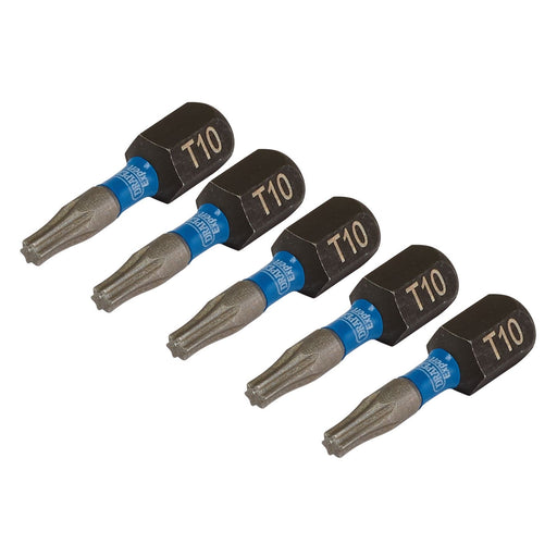 Draper Expert TX-STAR Impact Screwdriver Bits, T10 x 25mm, 1/4" Hex (Pack of 5) Draper  - Dynamic Drive