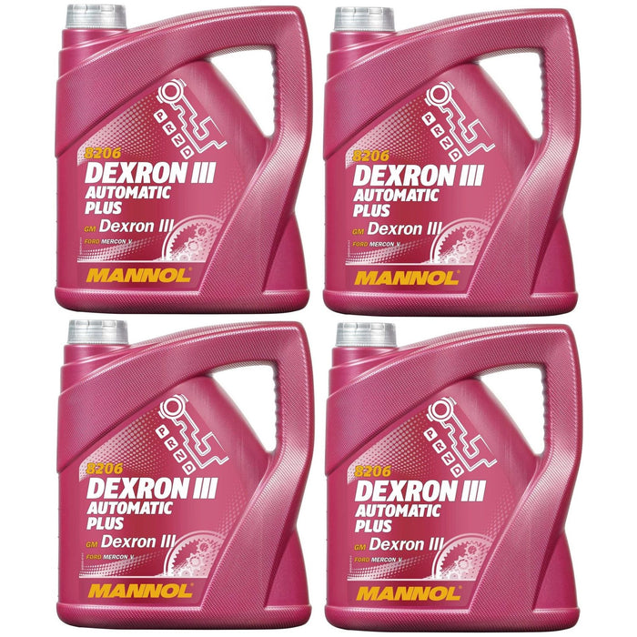 4x MANNOL 4L DEXRON III 3 Automatic Transmission Fluid ATF Ford Mercon V MB Mannol  - Dynamic Drive