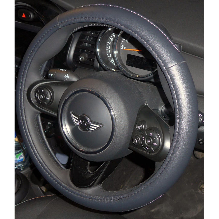 Black Steering Wheel Cover Soft Grip Leather Look for Mini Countryman 10-On UKB4C  - Dynamic Drive