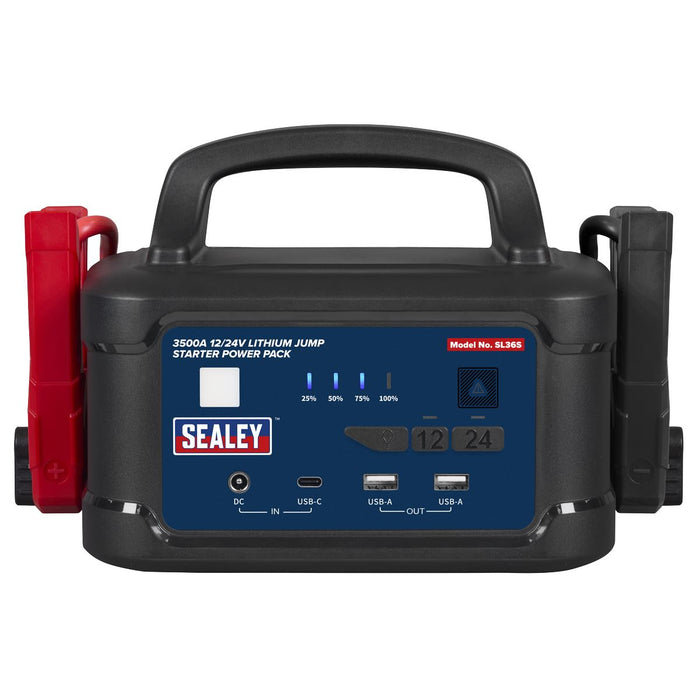 Sealey 3500A 12/24V Lithium Jump Starter Power Pack SL36S Sealey  - Dynamic Drive