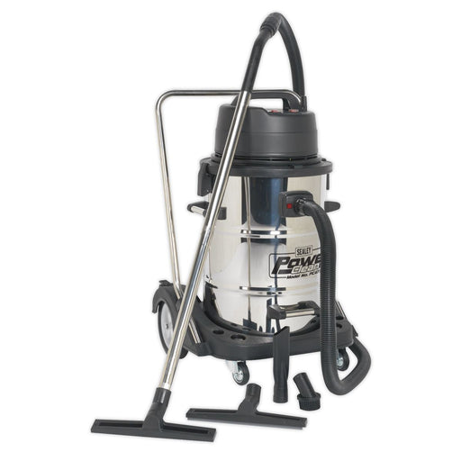 Sealey Vacuum Cleaner Industrial Wet & Dry 77L Stainless Steel Drum with Swivel Sealey  - Dynamic Drive