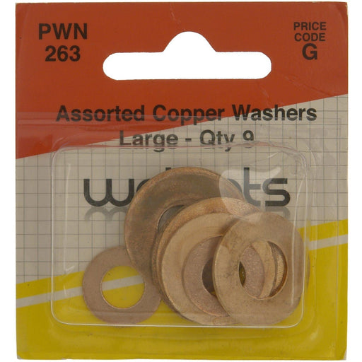 Wot-Nots Copper Washers - Assorted Large - Pack Of 9 Wot-Nots  - Dynamic Drive