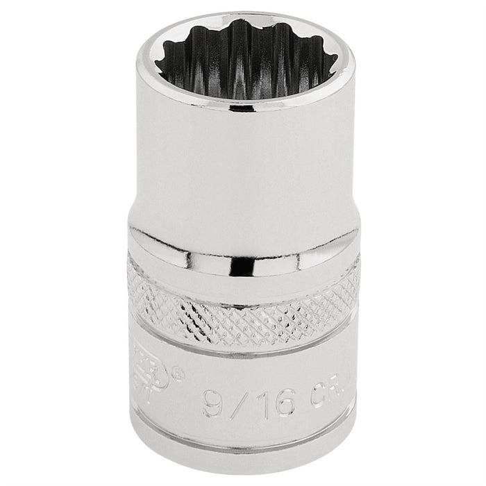 Draper HI-TORQ 12 Point Socket, 1/2" Sq. Dr., 9/16" 33609