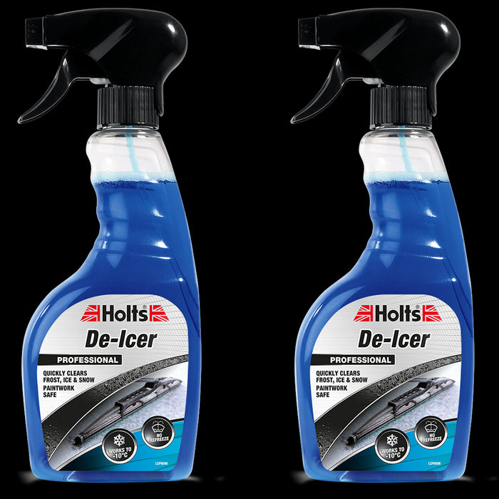 2x Holts Car De-Icer Spray Melts Windscreen Ice Frost Snow Winter De icer 500ml