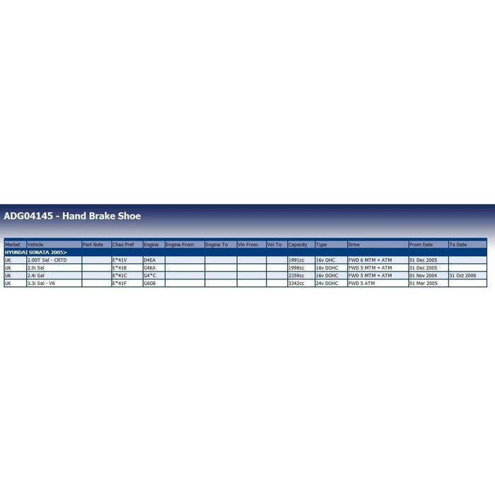 Blue Print ADG04145 Brake Shoe Set