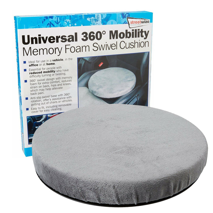 Universal Mobility Aid Car Seat & Home Chair 360 degree Memory Foam Swivel Cushion