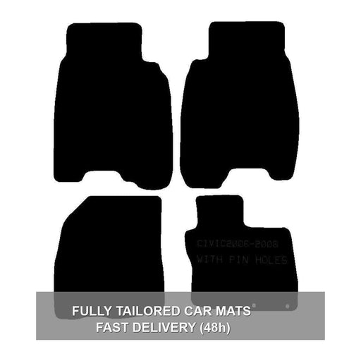 Tailored Rubber Car Mats for Honda Civic 06-08 3&5 Door Set of 4 With 2 Clips UKB4C  - Dynamic Drive