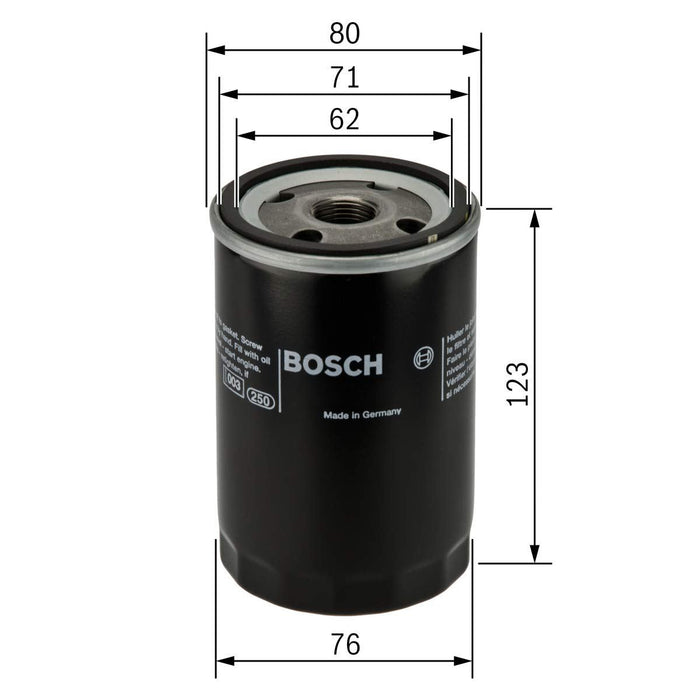 Genuine Bosch Car Oil Filter P3033 fits VW Golf - 1.8 - 84-89 0451103033