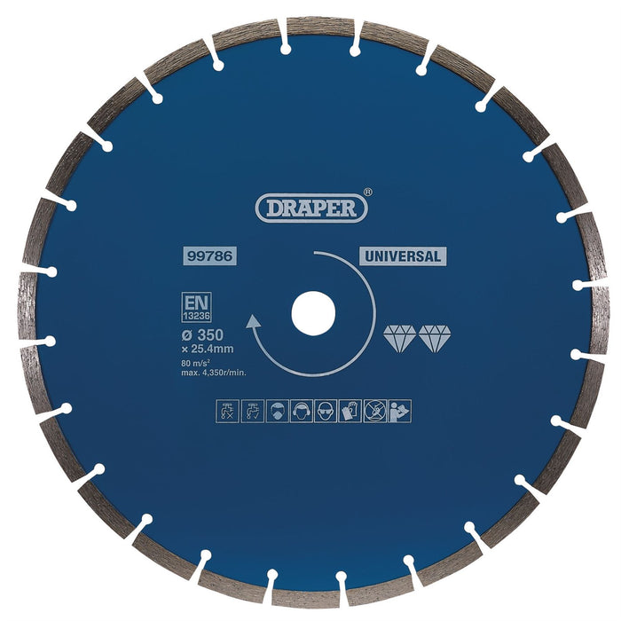 Draper Segmented Diamond Blade, 350mm 99786 Draper  - Dynamic Drive