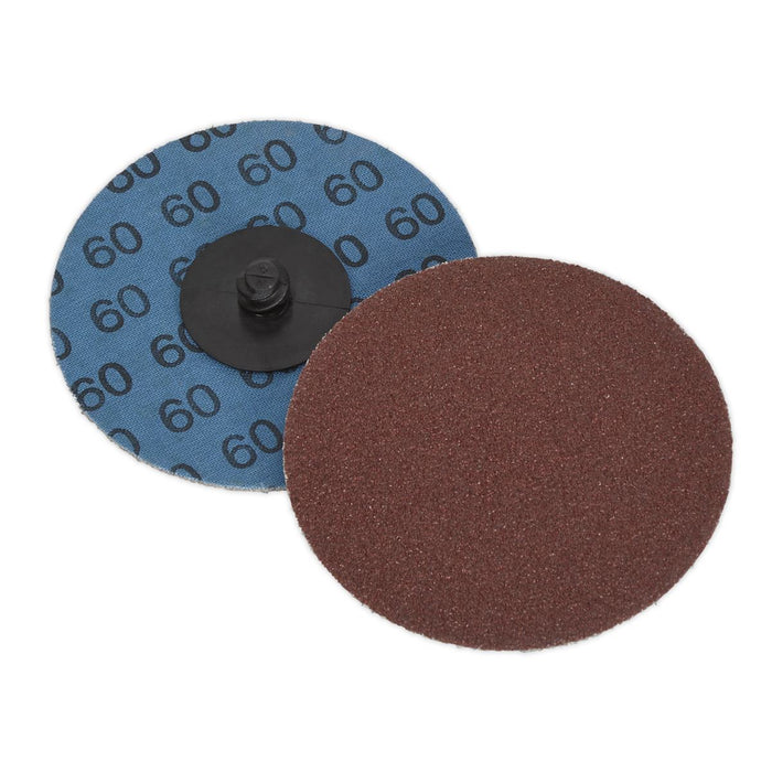 Sealey Quick-Change Sanding Disc75mm 60Grit Pack of 10 PTCQC7560