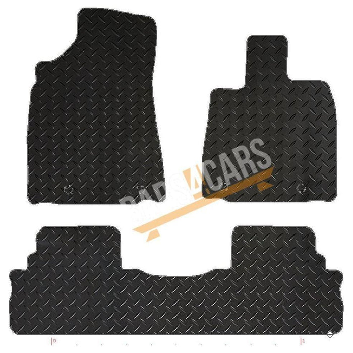 White Trim Tailored Rubber Car Mats for Lexus Rx450H 13> Set of 3 XL With 4 Clips UKB4C  - Dynamic Drive