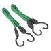 Sealey 2pc Flat Bungee Cord Set 610mm-1300mm Heavy-Duty Steel Hooks Strap BCS16 Sealey  - Dynamic Drive